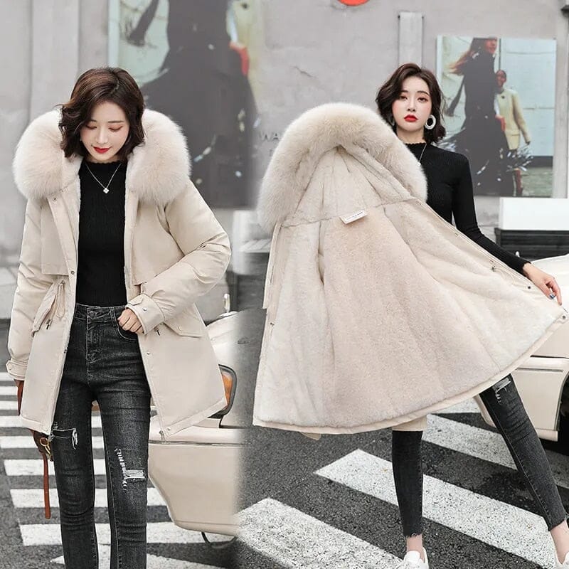 Women’s Long Winter Coat with Warm Wool Lining