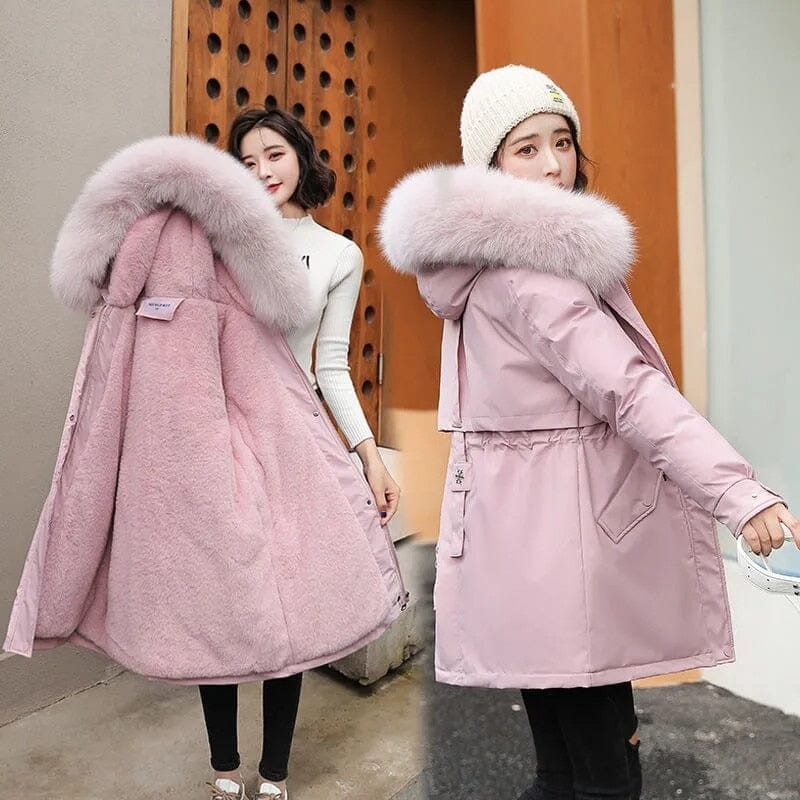 Women’s Long Winter Coat with Warm Wool Lining