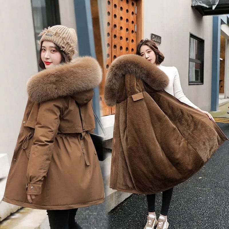 Women’s Long Winter Coat with Warm Wool Lining