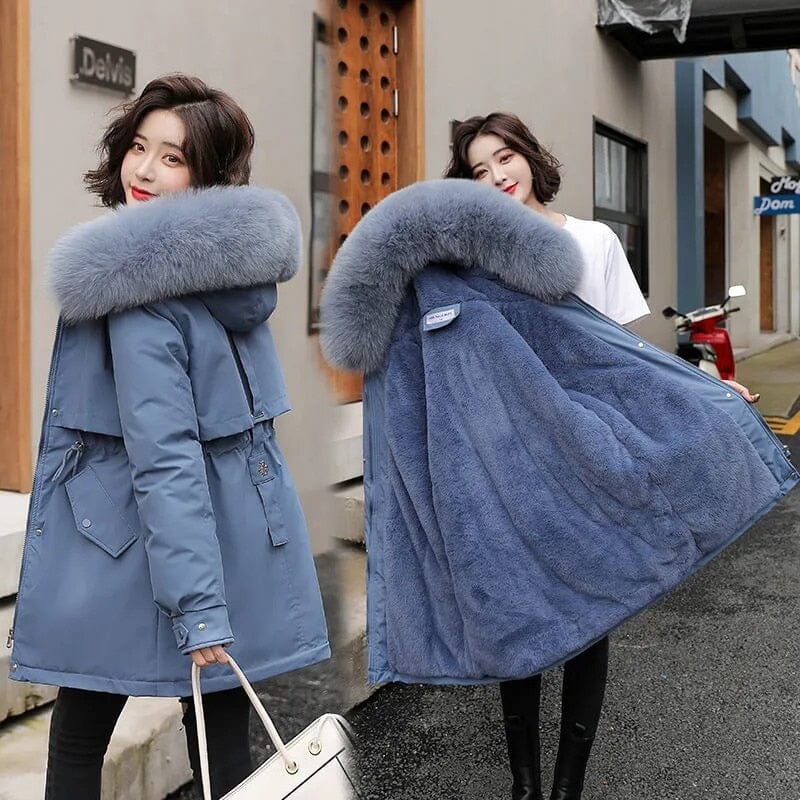Women’s Long Winter Coat with Warm Wool Lining