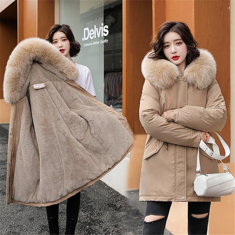 Women’s Long Winter Coat with Warm Wool Lining